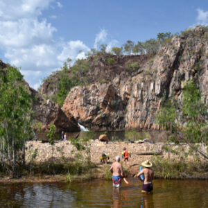 Enjoying Edith Falls on the 6 Day Kakadu & Katherine Tour